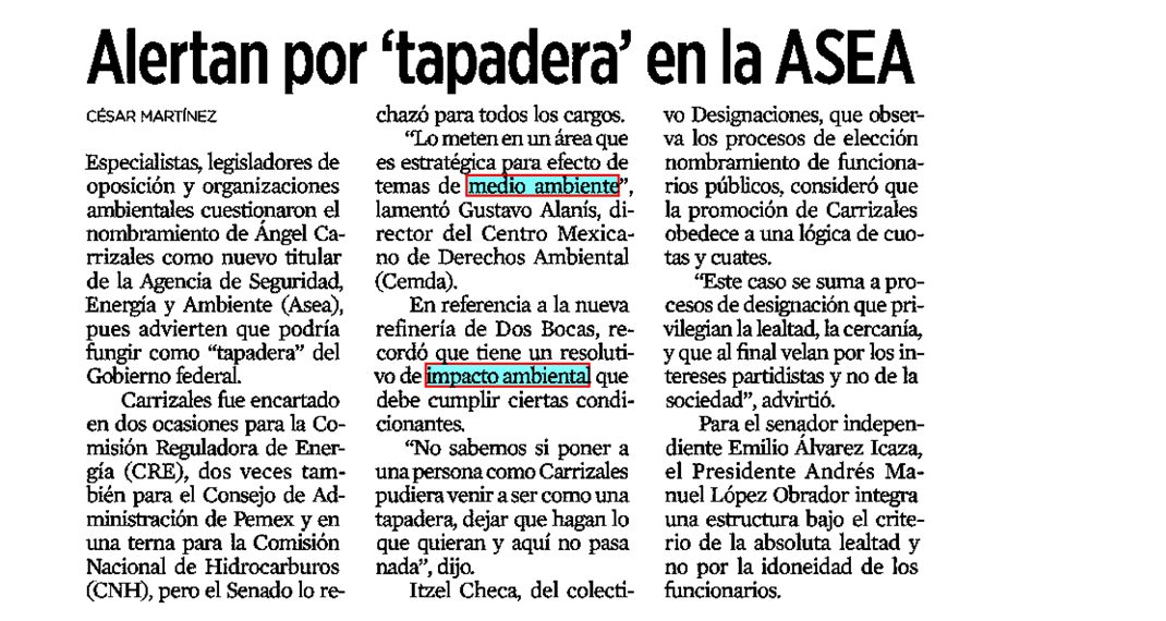 REFORMA Alertan por “tapadera” en la ASEA