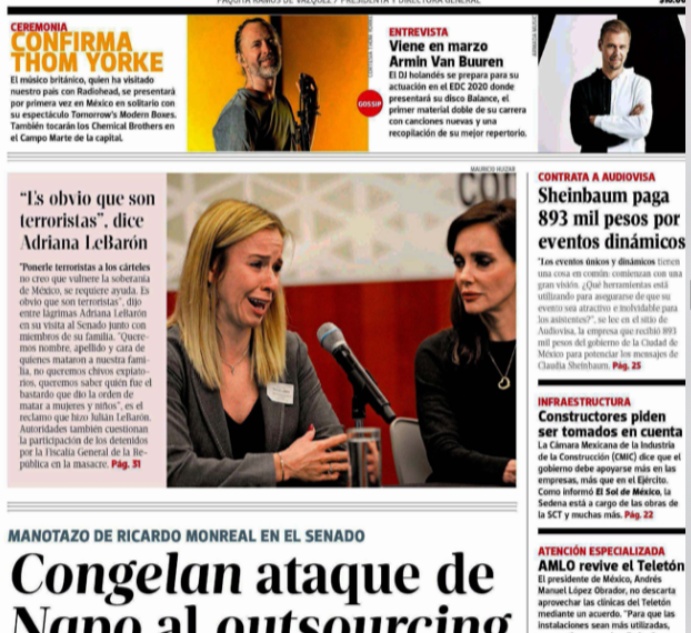 EL SOL “Es obvio que son terroristas” Adriana LeBarón