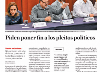 REFORMA Piden poner fin a los pleitos políticos