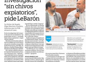 ECONOMISTA Investigación sin “chivos expiatorios” pide LeBarón