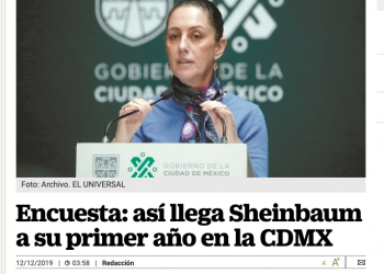 UNIVERSAL Llega Sheinbaum con 42% de aprobación a 1 año