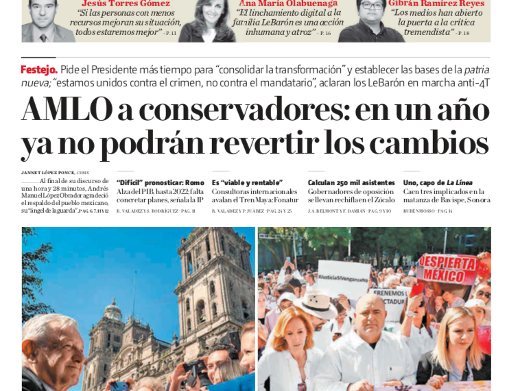 MILENIO AMLO a conservadores: en un año ya no podrán revertir los cambios