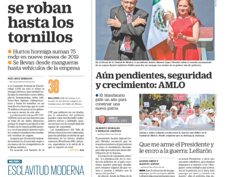 UNIVERSAL Aún pendientes seguridad y crecimiento