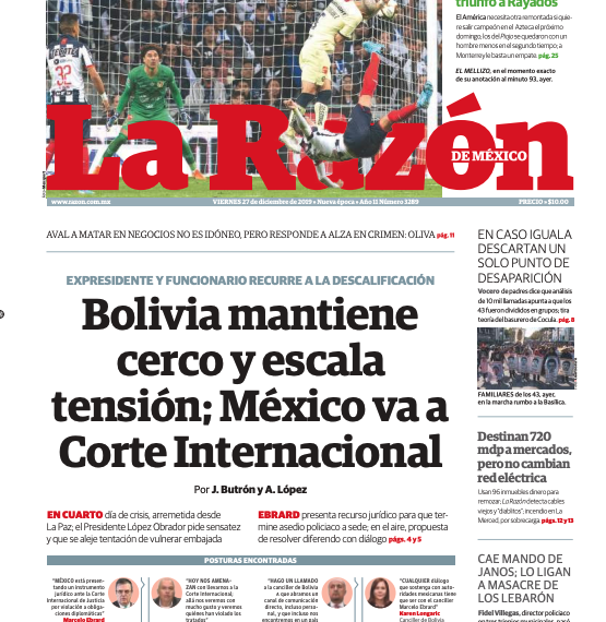 Bolivia mantiene cerco y escala tensión.