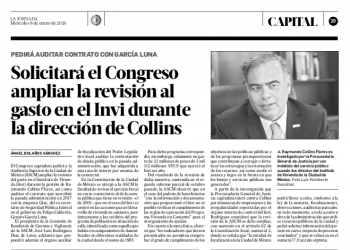 Solicitará el Congreso revisión al gasto en Invi con Collins