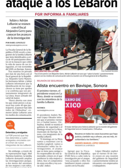 Involucrados 40 en ataque a la familia LeBarón