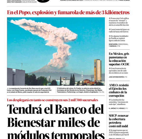 En el Popo, fumarola de más de 3 kilómetros