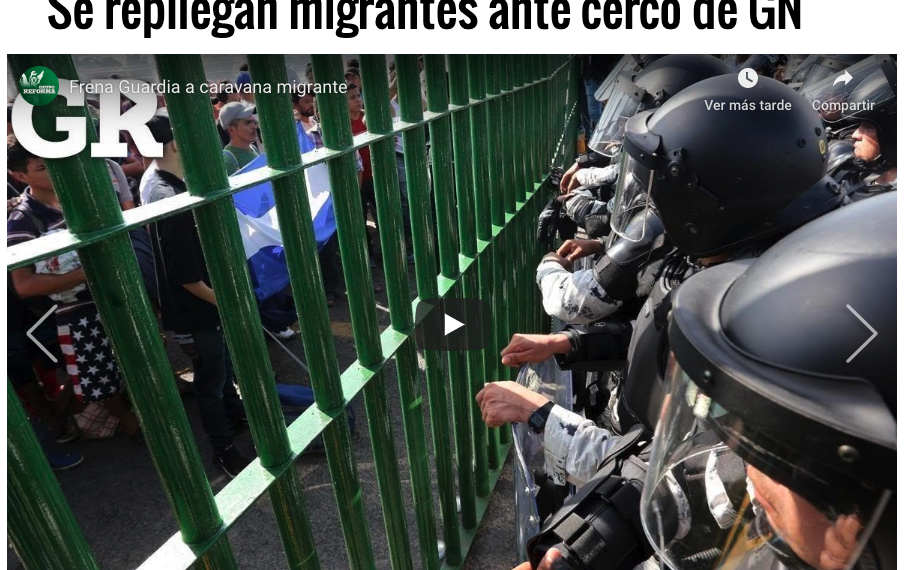 Se repliegan migrantes ante cerco de la GN