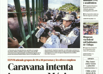 Caravana migrante intenta ingresar a México, GN lo impide