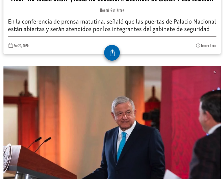 Para “no hacer show”, AMLO no recibirá a caravana de Sicilia y Lebarón