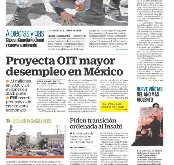 A piedras y gas chocan GN y caravana migrante