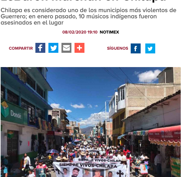 Integrantes de la familia LeBarón marchan en Chilapa