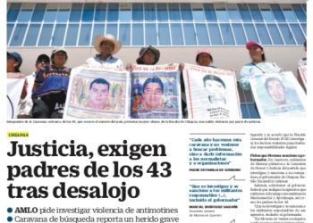 Justicia, exigen padres de los 43 tras desalojo