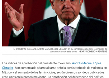 Los índices de aprobación de Obrador caen ante la ola de violencia y feminicidios