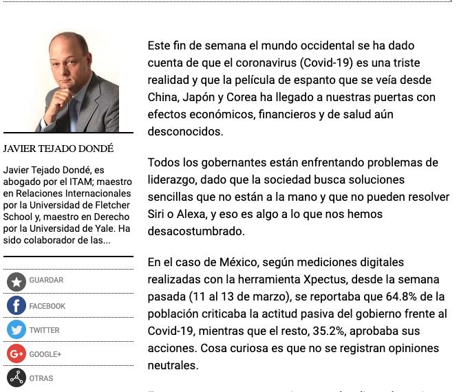 Llegamos divididos, en tercios, a enfrentar el coronavirus