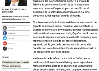 Recesión mundial, principal riesgo para México