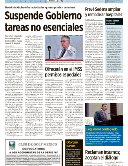 Suspende gobierno tareas no esenciales