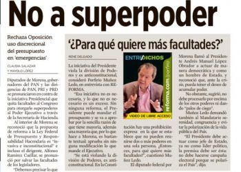 Rechaza oposición uso discrecional del presupuesto en emergencia