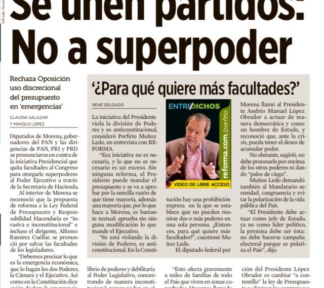 Rechaza oposición uso discrecional del presupuesto en emergencia