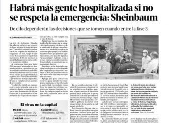 Habrá más gente hospitalizada si no se respeta la emergencia: Sheinbaum
