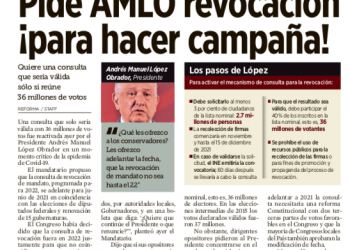 Insiste AMLO unificar elección con revocación de mandato