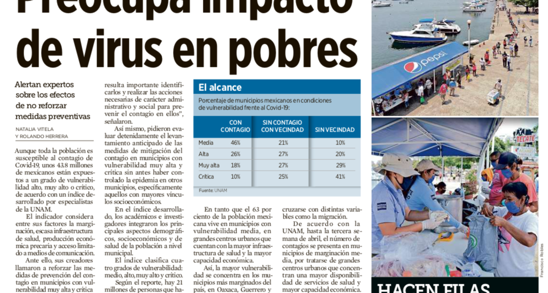 Preocupa impacto de virus en pobres