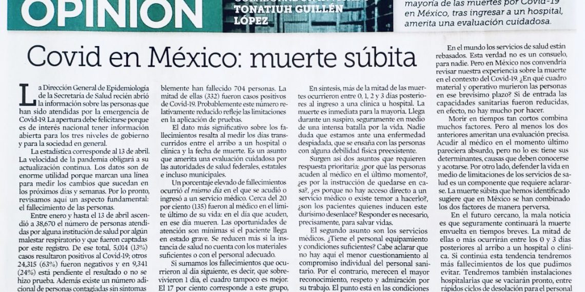 Covid en México: muerte súbita