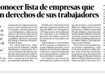 Dan a conocer lista de empresas que violaron DH