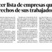 Dan a conocer lista de empresas que violaron DH