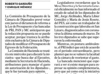 Rechazan avalar la reforma a la ley del presupuesto