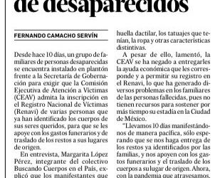 La CEAV se niega a entregar apoyos a familiares de desaparecidos