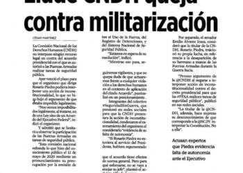 Elude CNDH queja contra militarización