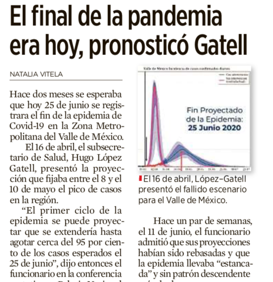 El final de la pandemia era hoy, pronosticó Gatell. Será hasta octubre.