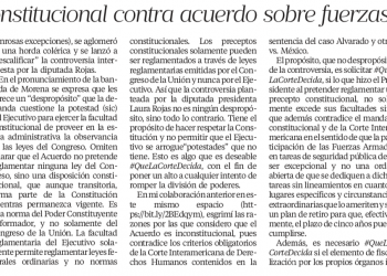 Controversia constitucional contra acuerdo sobre fuerzas armadas