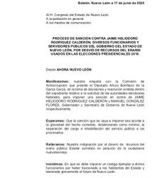 AHORA NL “El Bronco” debe ser sancionado por desvío de recursos públicos para uso electoral en 2018
