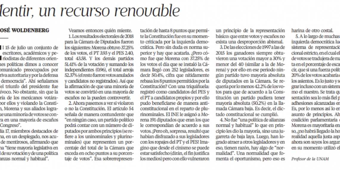 Mentir, un recurso renovable