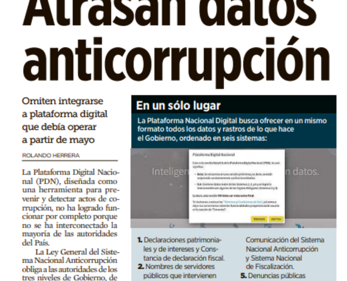 Atrasan datos anticorrupción