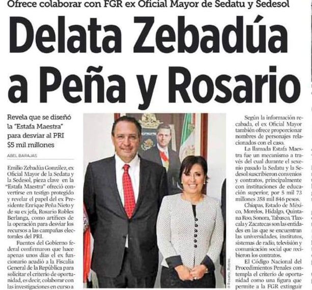 Delata Zebadúa a Peña y Rosario