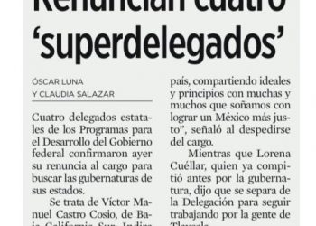 Renuncian cuatro superdelegados