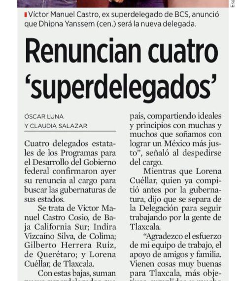 Renuncian cuatro superdelegados