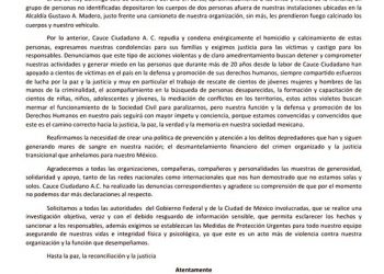 Nuestra solidaridad con Cauce Ciudadano AC. ante la intimidación reciente