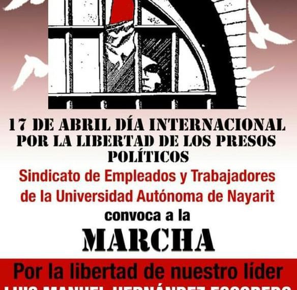 Marcha para exigir la libertad del preso político Luis Manuel Hernández Escobedo