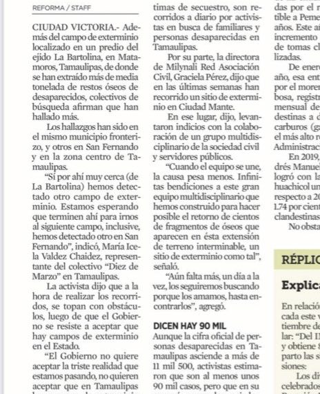 Hallan en Tamaulipas campos de exterminio.