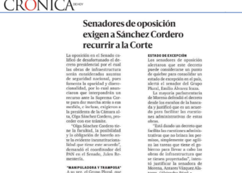 Senadores de oposición exigen a Sánchez Cordero recurrir a la corte