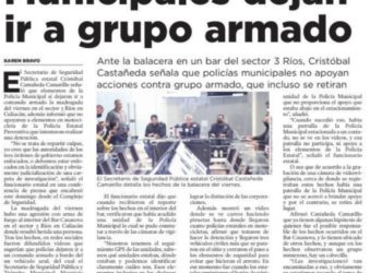 Municipales dejan ir a grupo armado