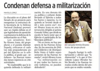Condenan defensa a militarización