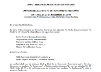 Corte Interamericana de Derechos Humanos Caso Radilla Pacheco vs Estados Unidos Mexicanos