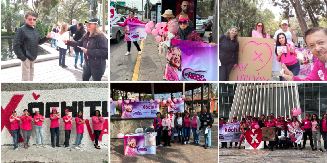 La #FuerzaRosa en apoyo a Xóchitl Gálvez en CDMX y otras ciudades