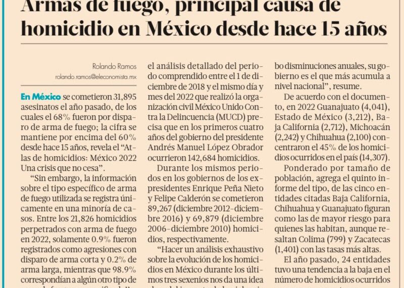 “Atlas de homicidios: México 2022. Una crisis que no cesa”.