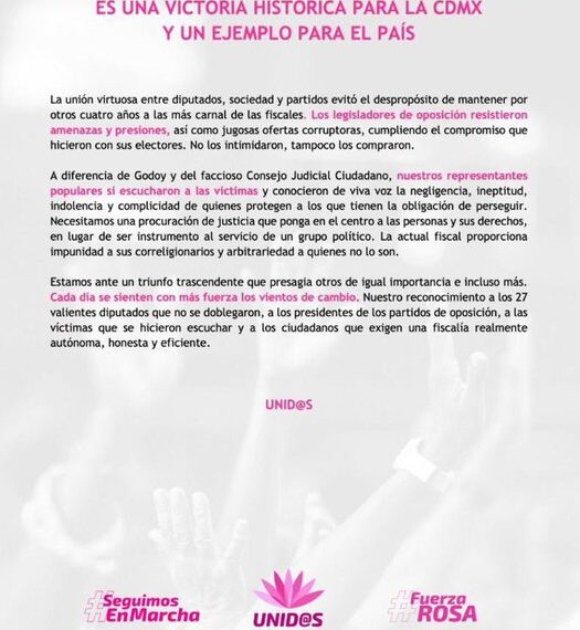 Rechazo a la reelección de Ernestina Godoy #NoMasFiscalCarnala